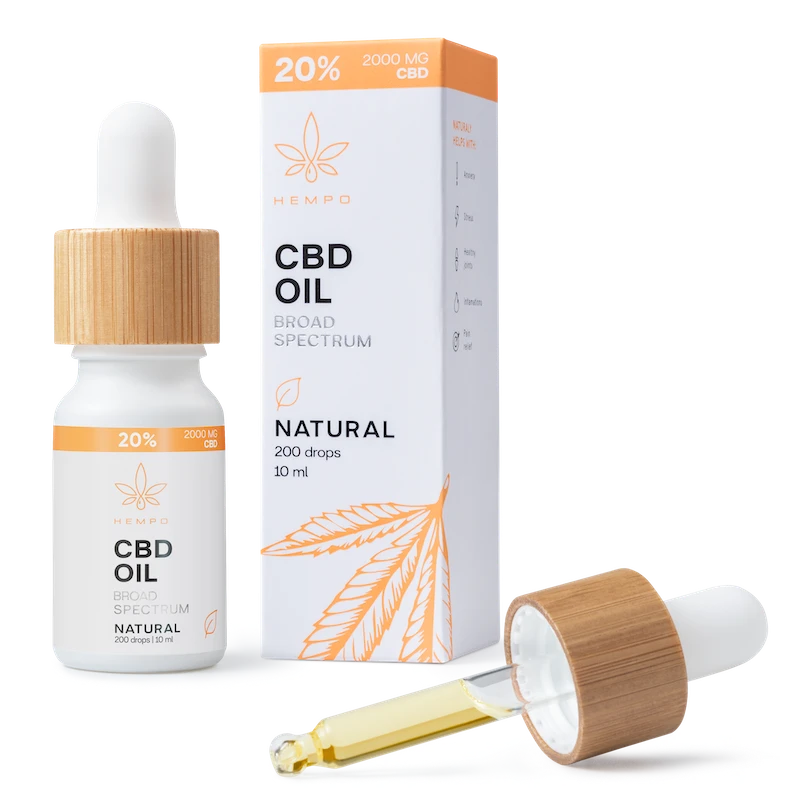 Laajan spektrin 20% CBD hampunsiemenöljy Hempo ilman THC