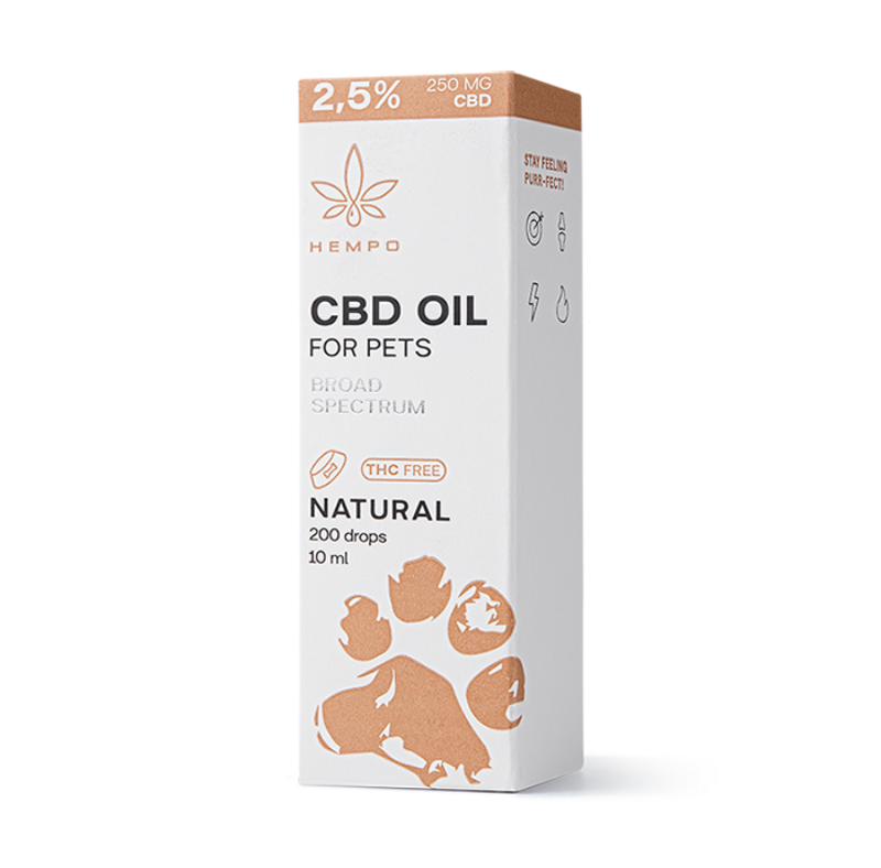 Hempo CBD-öljy lemmikkieläimille (kissat, koirat) pakkaus